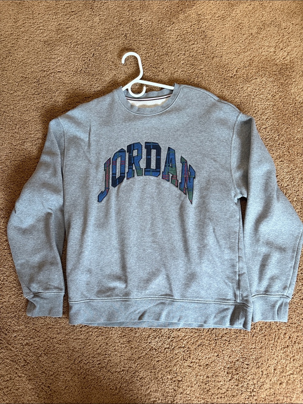 Jordan Crewneck Sweatshirt with Multicolor Arch Logo - Gray